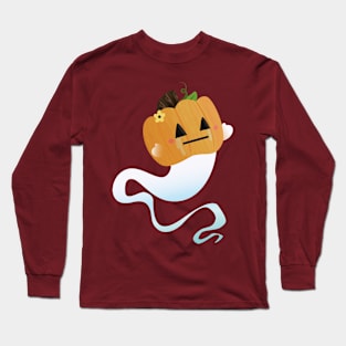 Pumpkin Head Ghost Long Sleeve T-Shirt